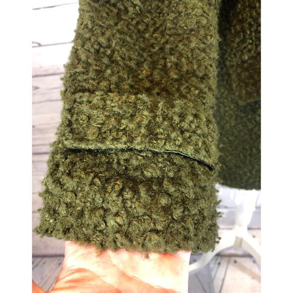 Vintage John & Jenn / Mid-Century Style coat green booucle size medium - Picture 8 of 12